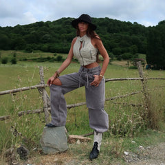 High Waist Ripped Straight‑leg Jeans