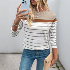 Color Block Stripe Long Sleeve T-Shirt