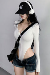 Long Sleeve Zip Tight Bodysuit