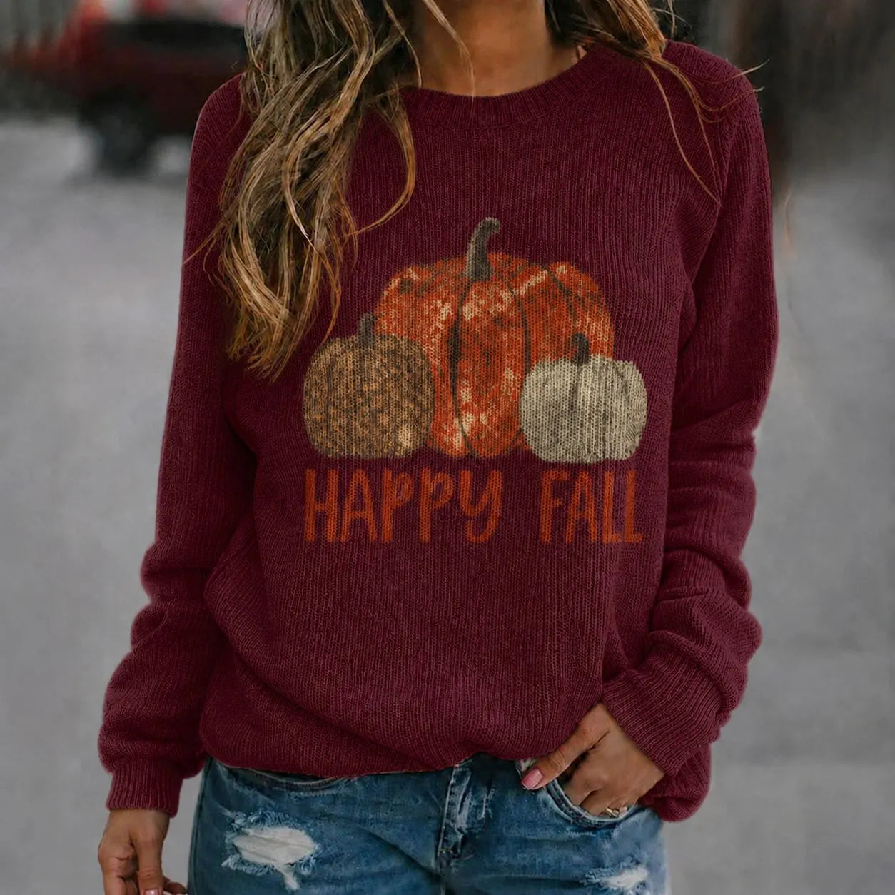 Halloween Ghost Pumpkin Crew Neck Sweater
