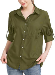 Roll Tab Sleeve Button-Down Shirt