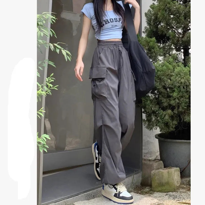 Drawstring Waist Cargo Pants