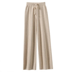 High‑Waist Knit Wide Leg Pants