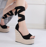 Faux Suede Sophistication Wedge Heels