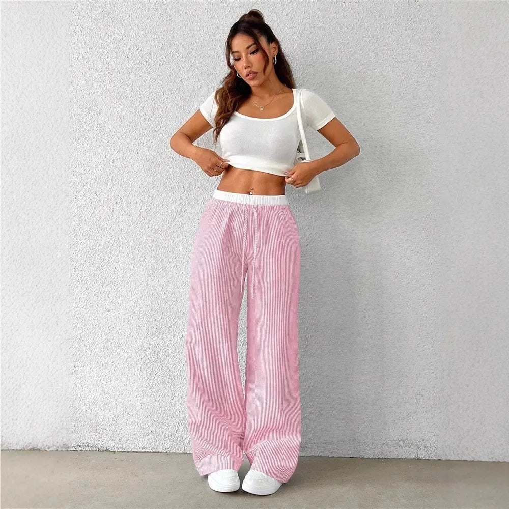 Stripe Linen Blend Pants