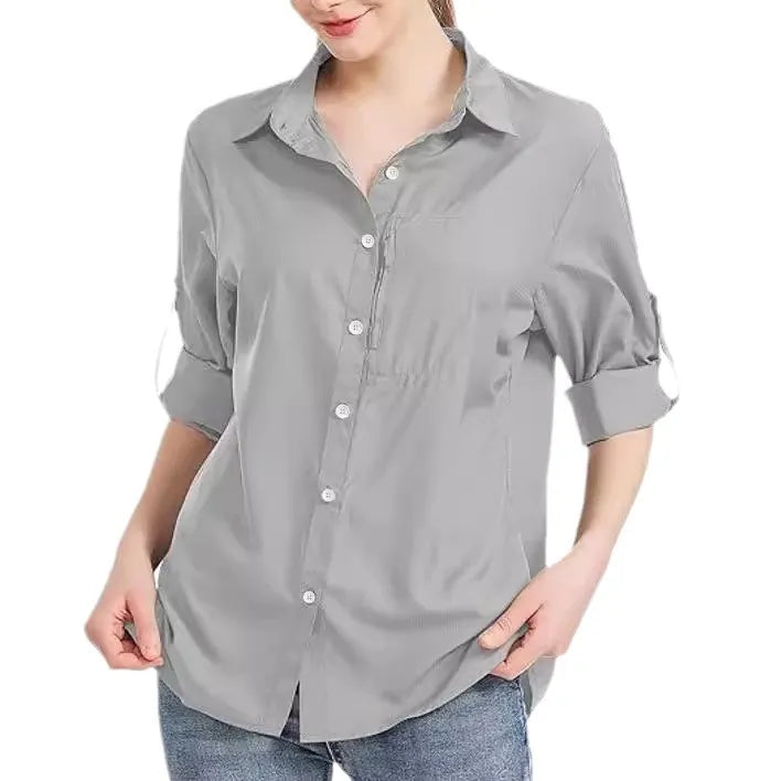 Roll Tab Sleeve Button-Down Shirt