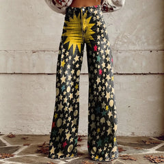 Printed Flare Work Pants