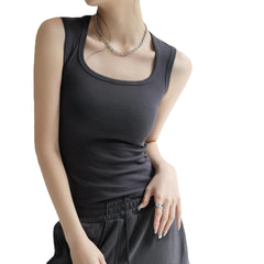 High-Stretch Ribbed Tank Top