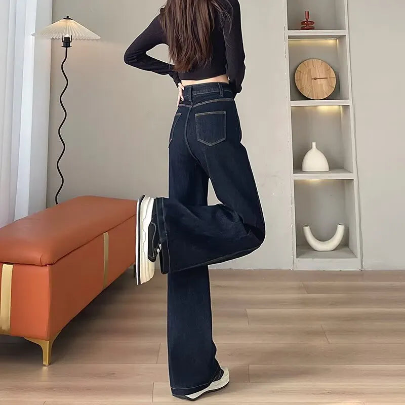 High Waist Wide Leg Denim Jeans