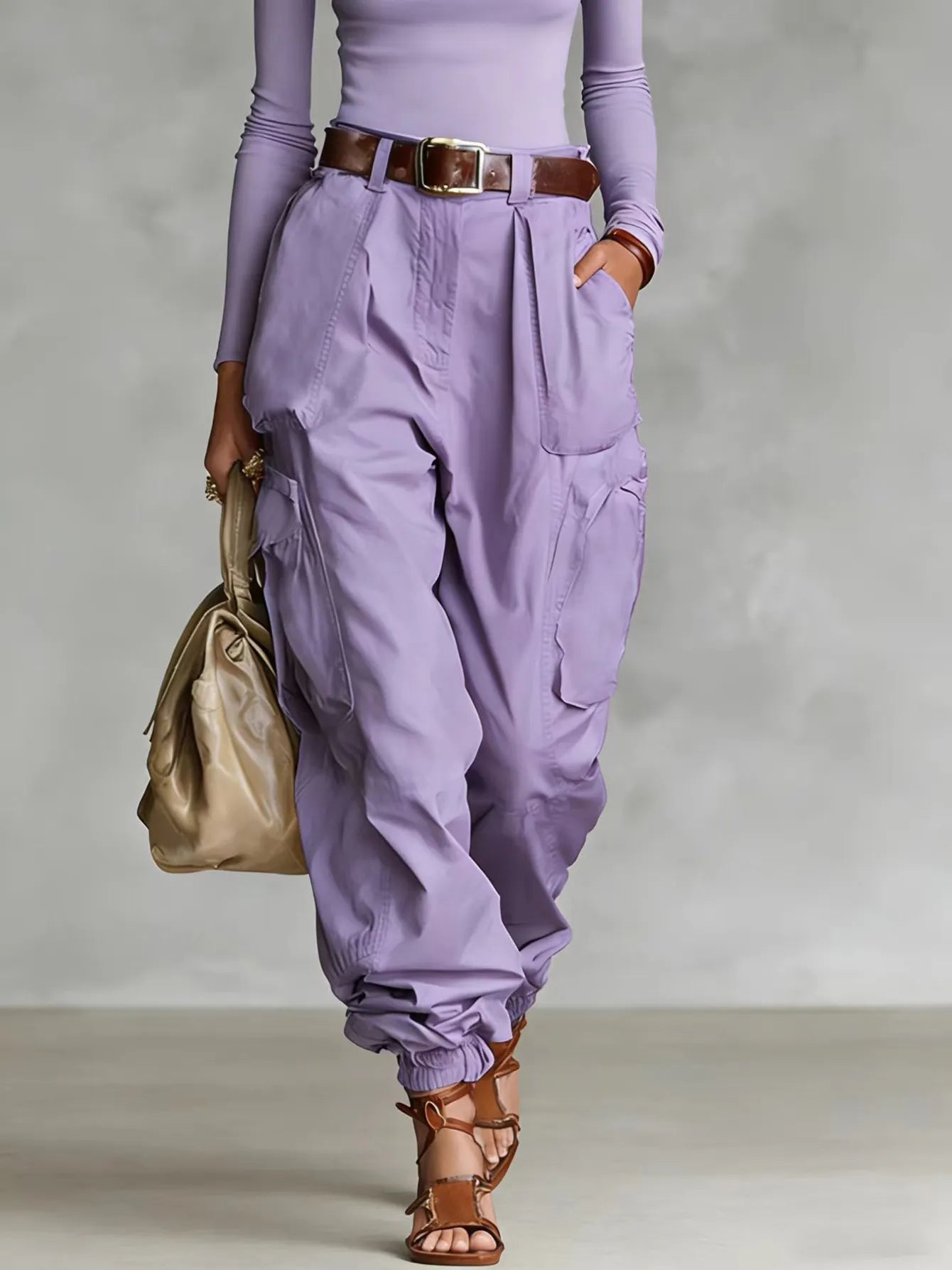 High Waist Multi-Pocket Cargo Jogger Pants