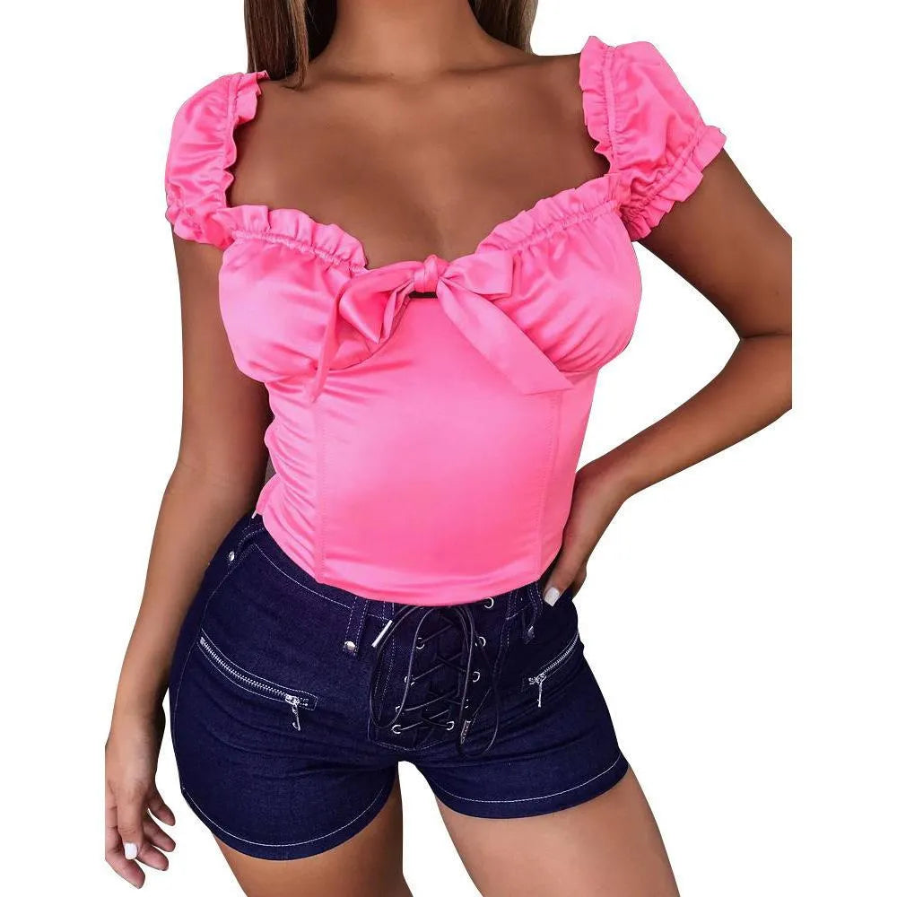 High Waist Stretchy Denim Shorts