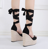 Faux Suede Sophistication Wedge Heels