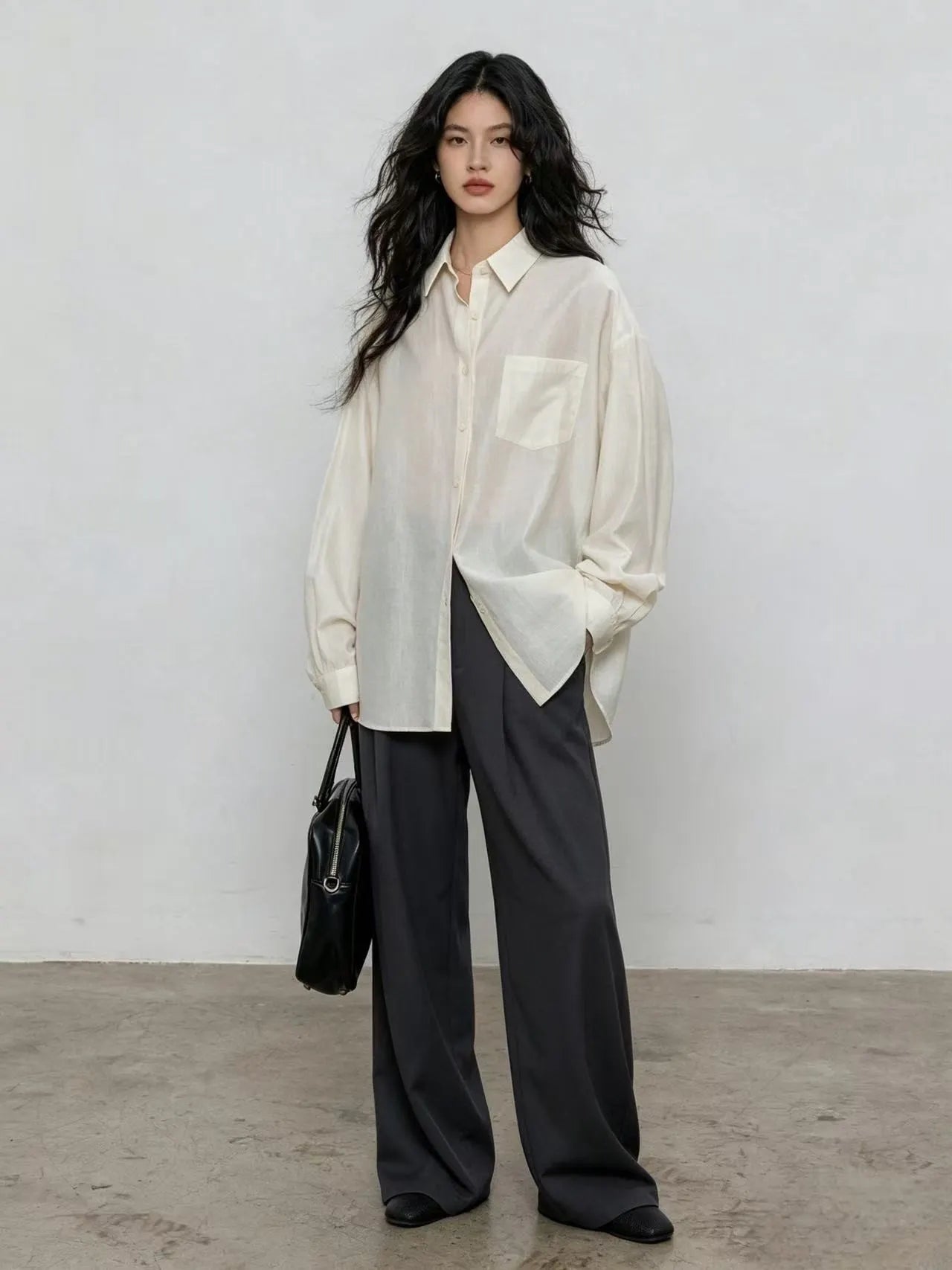 Oversized Collared Button Down Shirt