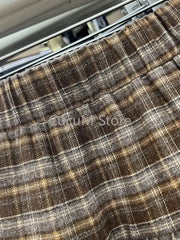 Plaid Tiered Ruffle Mini Skirt