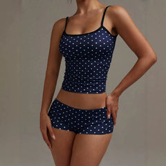 Polka Dot Spaghetti Strap Cami Top