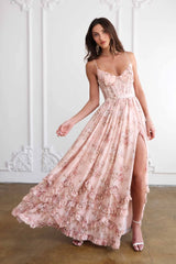 Corset Floral Print Maxi Dress