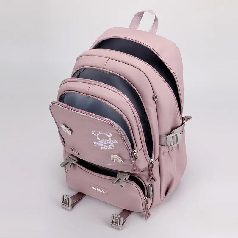 Back To School Backpack, School Backpack Student Teen Girls Cute Waterproof Nylon School Bag
