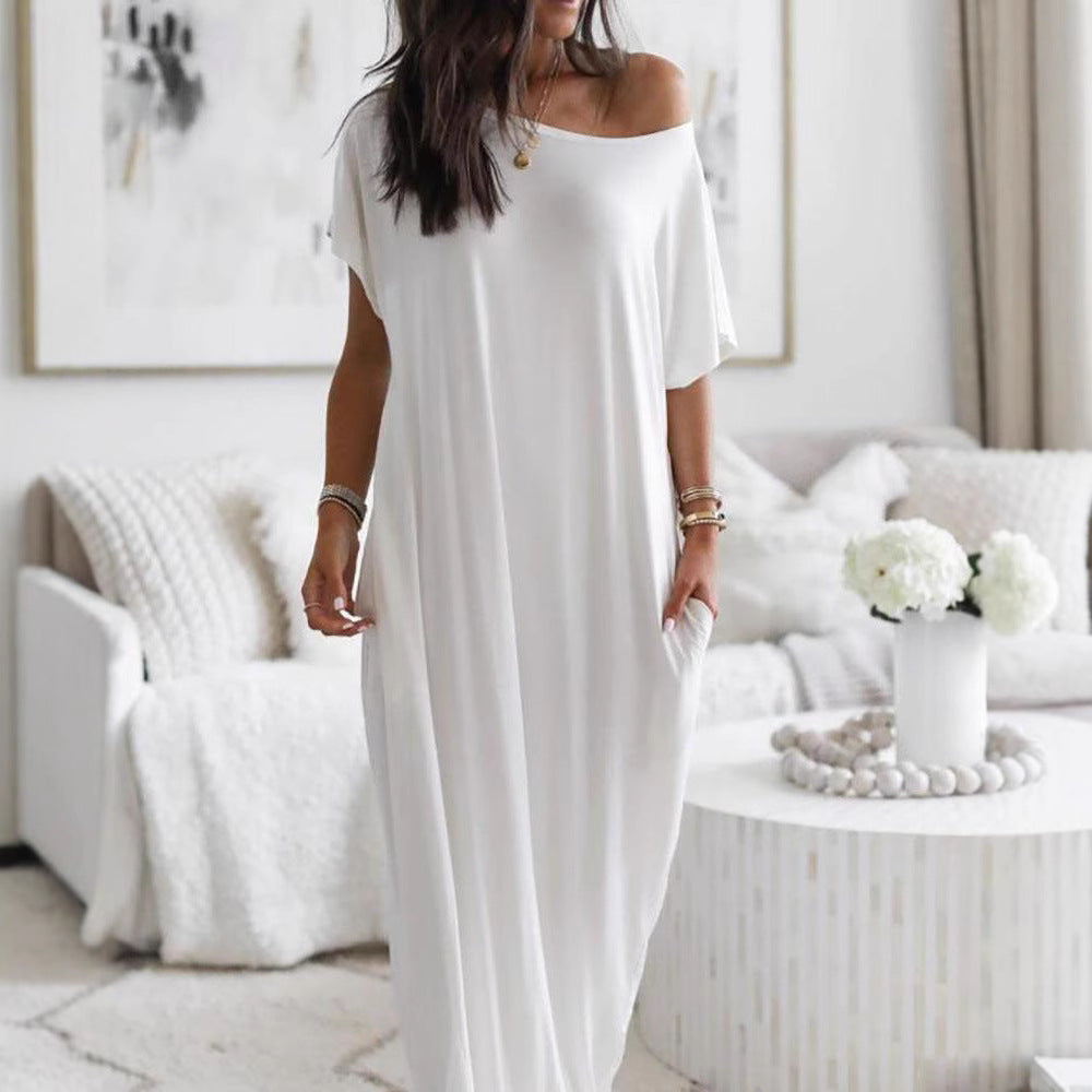Off-Shoulder Loose Maxi Dress