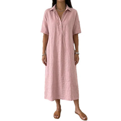 Linen Blend Shirt Dress