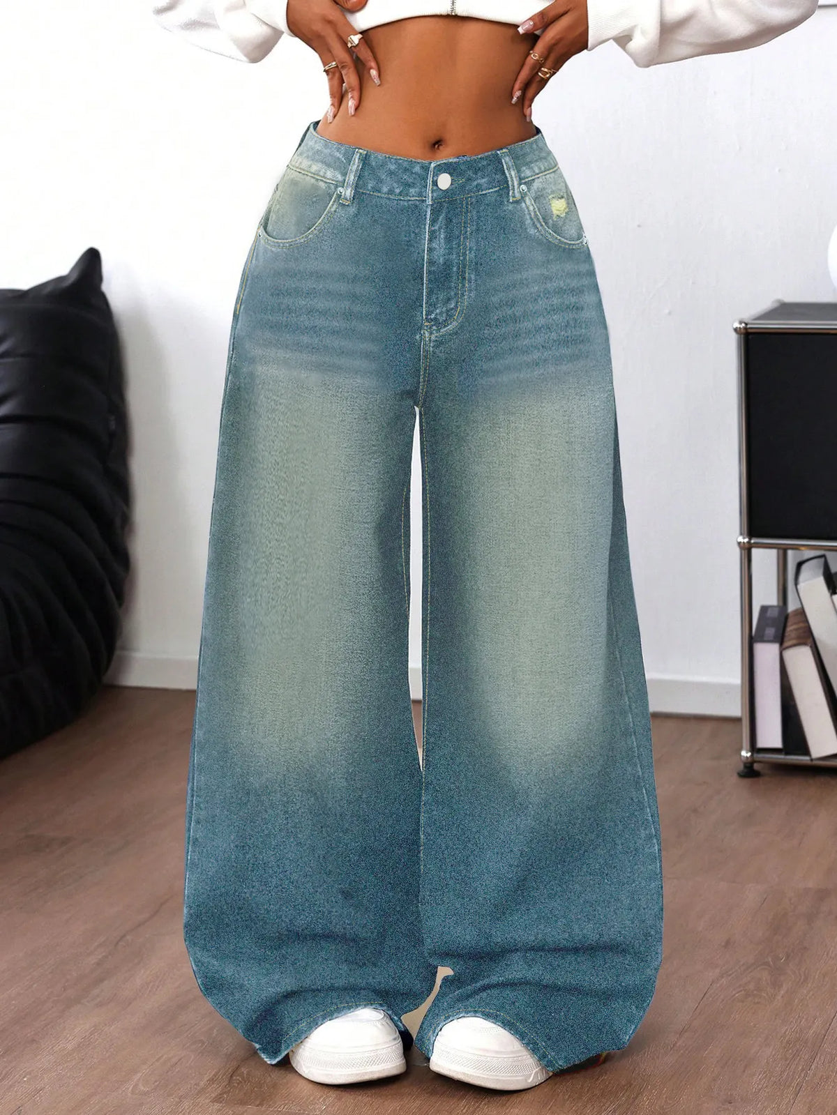 High Waisted Wide Leg Baggy Jeans