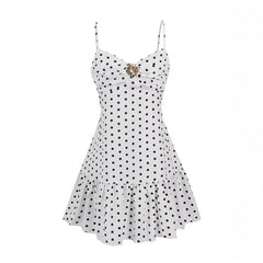 Vintage White Polka Dot Mini Summer Dress