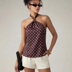 Polka Dot Halter Neck Top