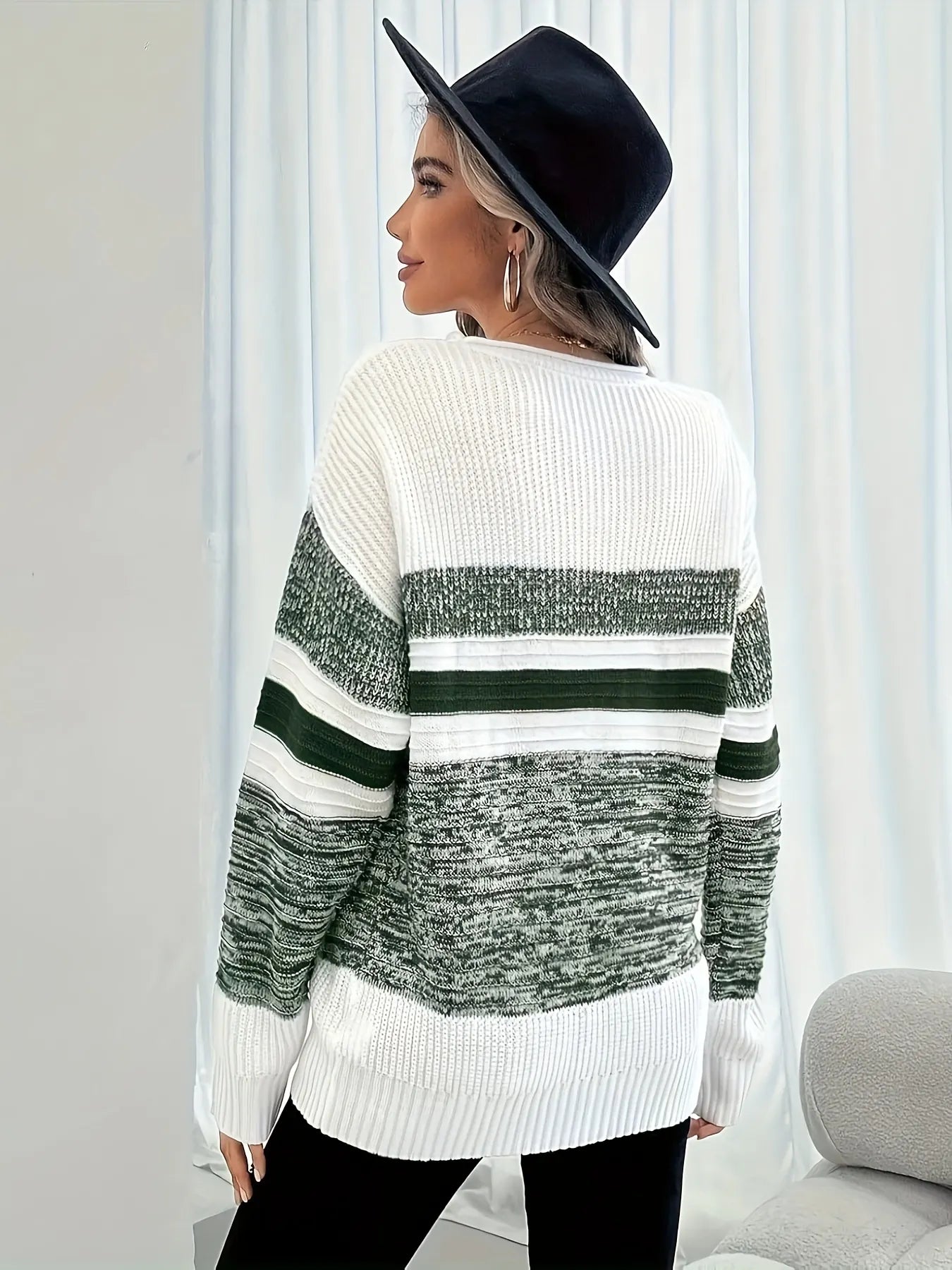 striped mixed-wool sweater pullover