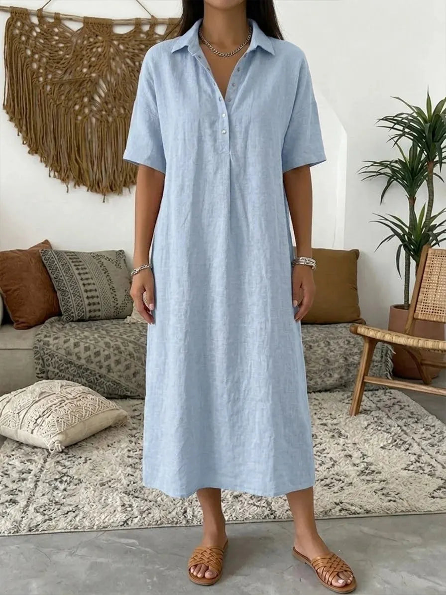 Linen Blend Shirt Dress