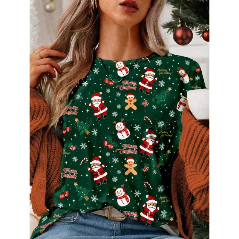 Halloween Western Cowboy Cactus Print Crew Neck Short Sleeve T‑Shirt