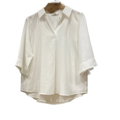 Striped Collared Half-Open Button Shirt