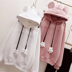 3D Mouse Ear Hand Pendant Embroidery Hoodie