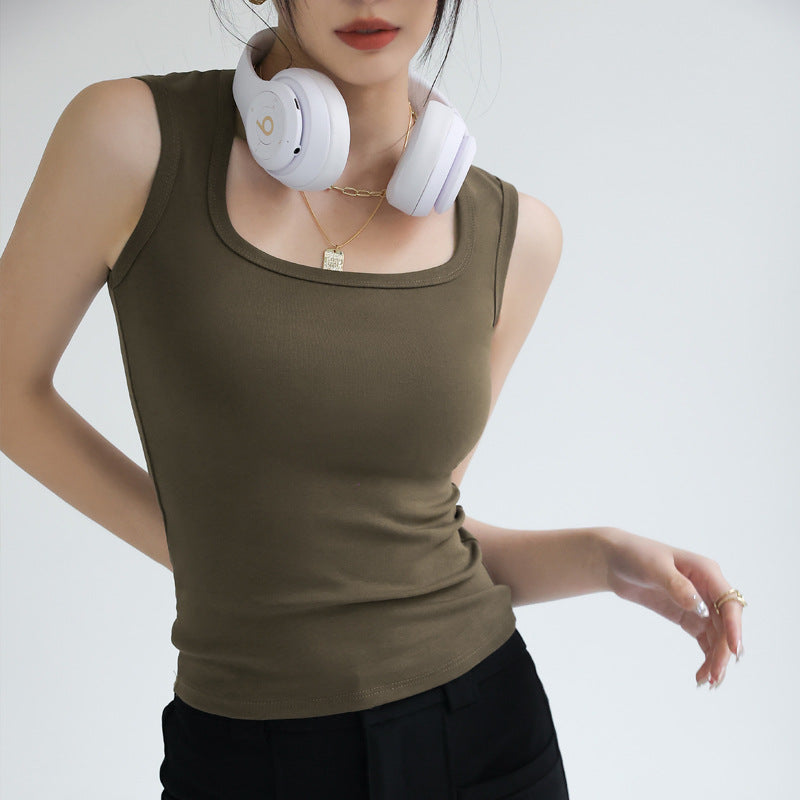 High-Stretch Ribbed Tank Top