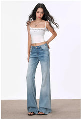 Light Wash Vintage Low Rise Flare Jeans