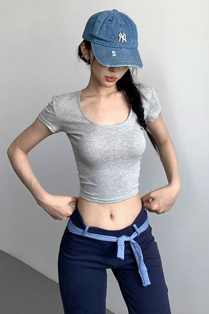Short Sleeve Crop Top Tee