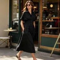 Button Front Shirt Midi Dress