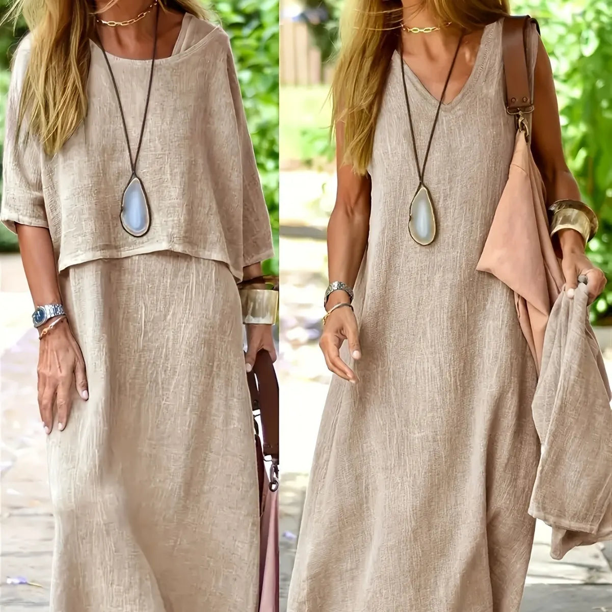 Maxi Dress Elegant Two-Piece Set