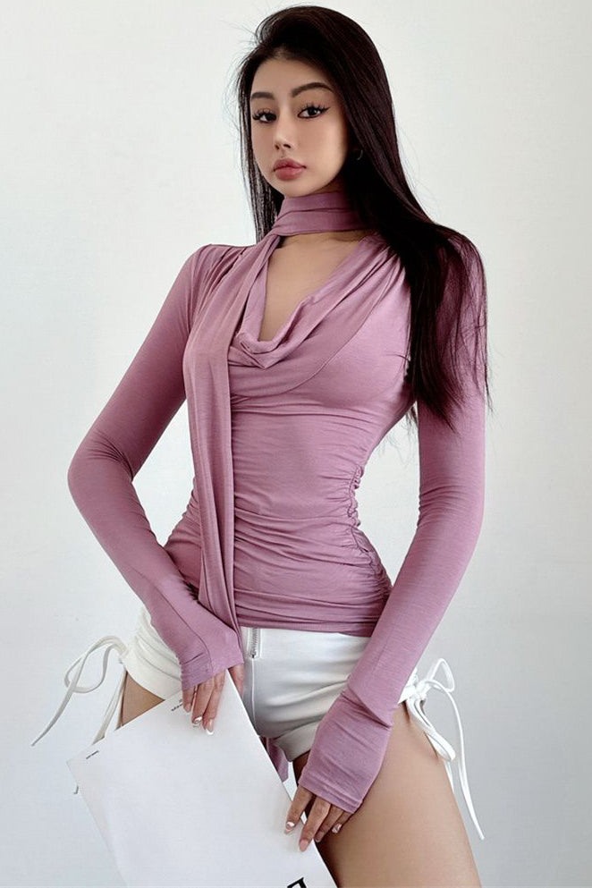 Long Sleeve Ruffle Top Tee