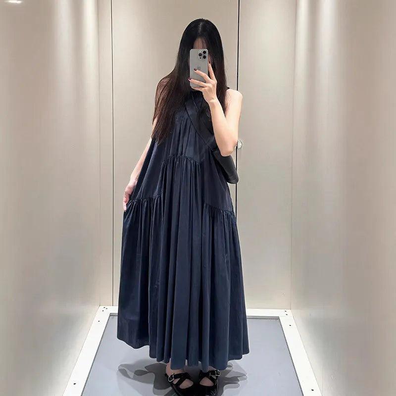 Halter Sleeveless Tiered Loose Flowy Maxi Dress