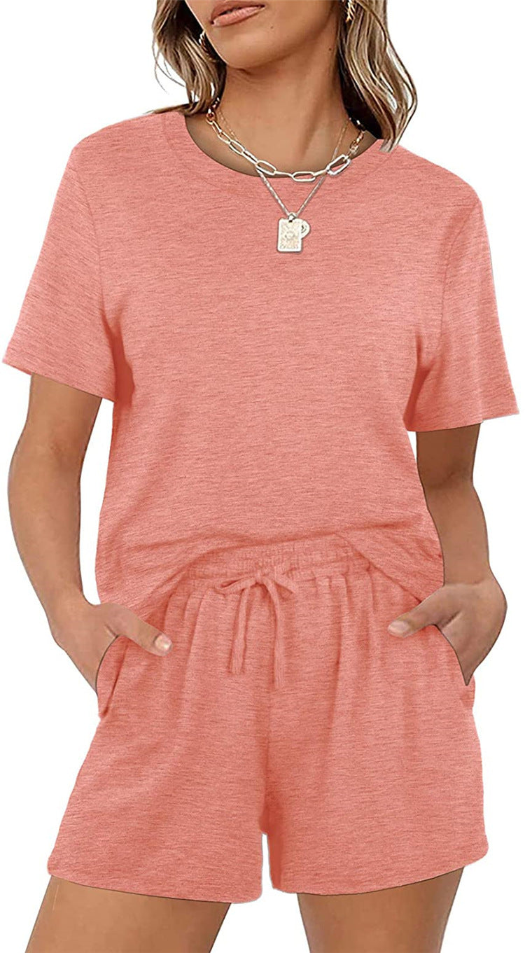 Pink Crew-Neck Short-Sleeve T-Shirt