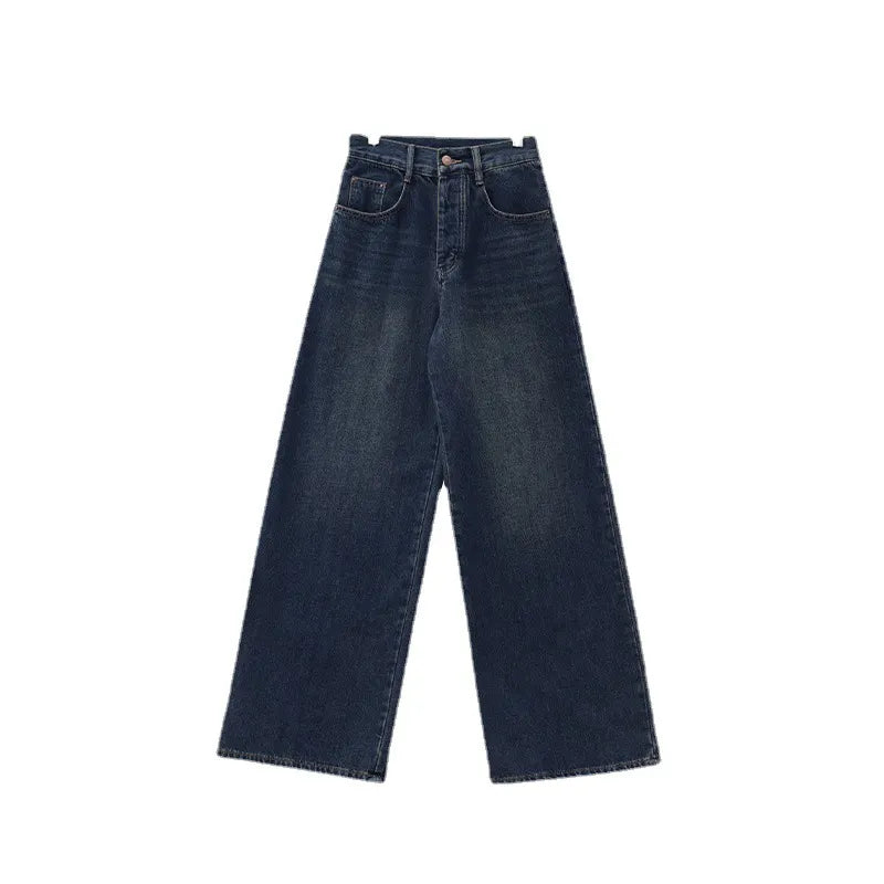 Dark Vintage Wide Leg Denim Pants