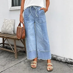 High Waist Loose Cropped Jeans
