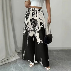 Printed Flare Work Pants