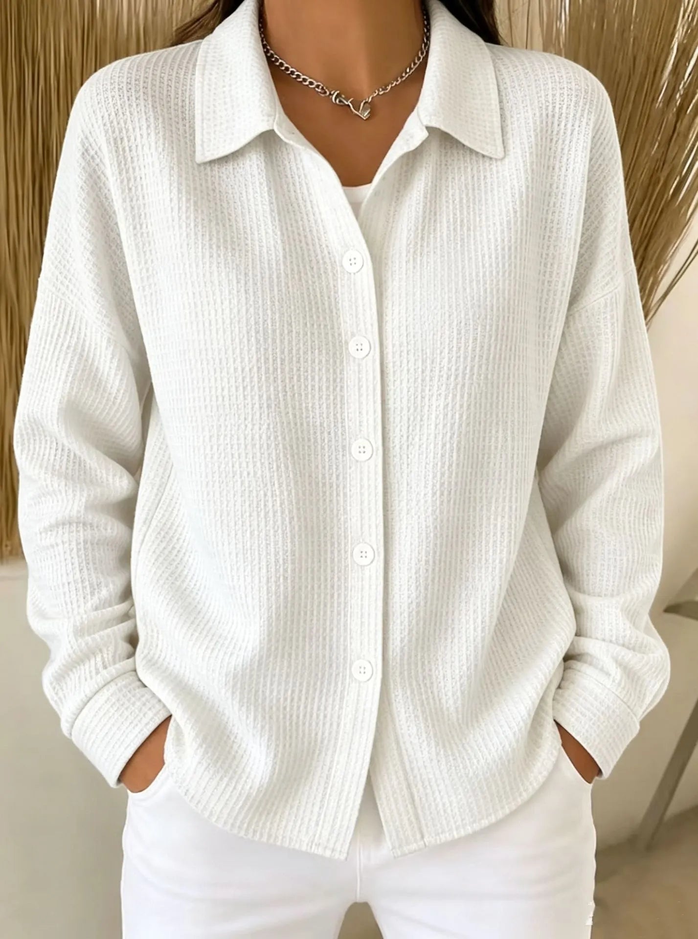 Solid Color Lapel Shirt