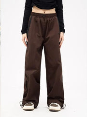 Brown Parachute Wide Leg Pants