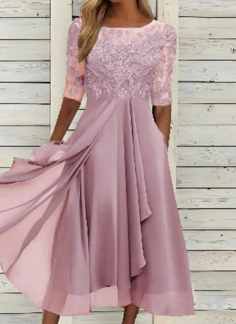 Lace Chiffon Evening Party Dress