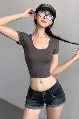 Short Sleeve Crop Top Tee