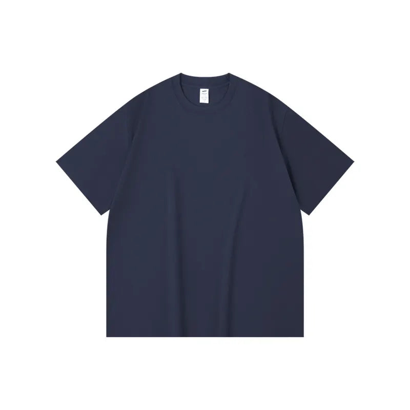 Basic Solid Crew Neck Loose Short Sleeve T-Shirt