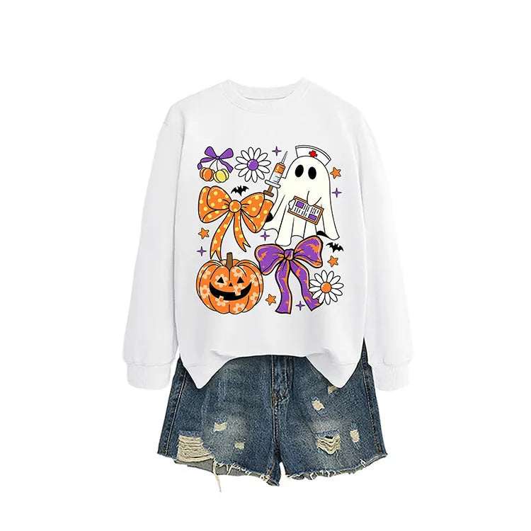 Nurse Ghost Halloween Crewneck Sweatshirt