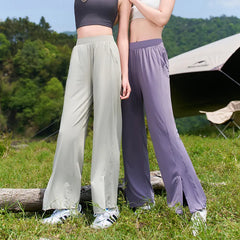 Matching Flowy Linen Pants Elastic High Waist Straight Loose Long Casual Daily Outfit Pants