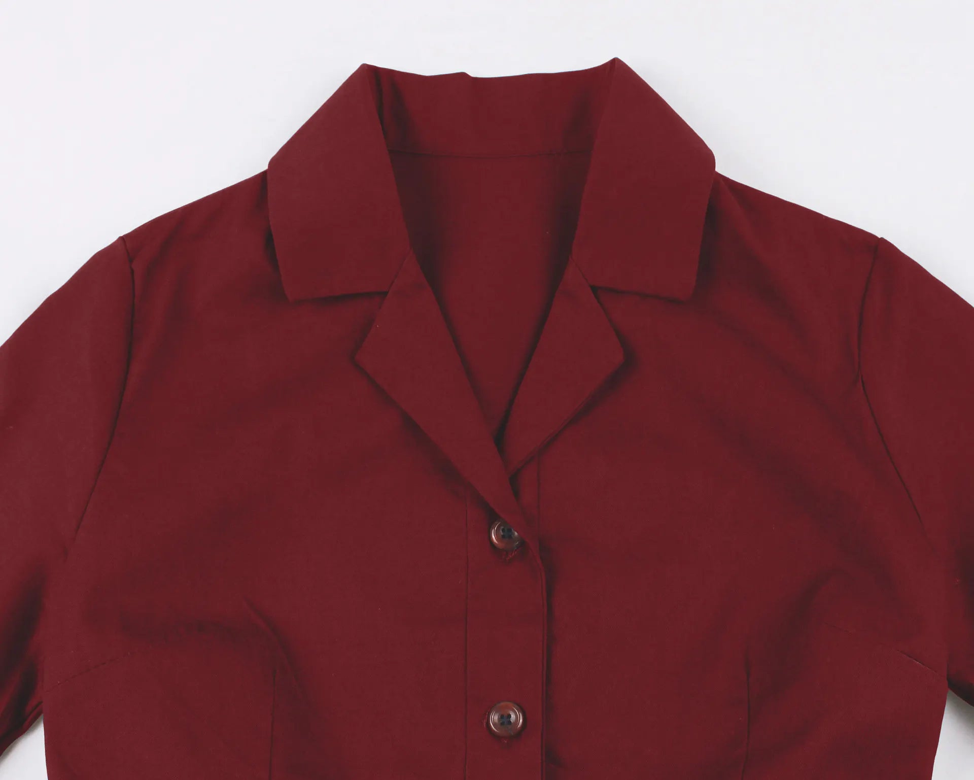 Lapel Short Sleeve Button Front Belted Vintage Swing Midi Dress